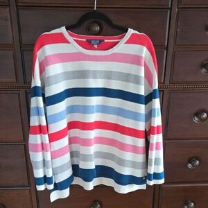 Women's Joules Striped Pullover Cotton Sweater Size 14. Like new!